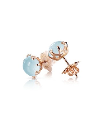 Orecchini Pasquale Bruni Sissi in oro rosa e topazio azzurro
