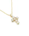 Collier Casella Gioielli en or blanc avec croix en diamants