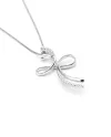 Collana Casella Gioielli in Oro Bianco e Croce con Diamanti