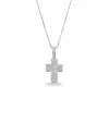 Collana Casella Gioielli in Oro Bianco e Croce con Diamanti