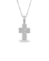 Collier Casella Gioielli en or blanc avec croix en diamants