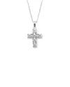 Collier Casella Gioielli en or blanc avec croix en diamants