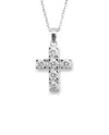 Collana Casella Gioielli in Oro Bianco e Croce con Diamanti