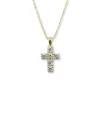 Collana Casella Gioielli in Oro Giallo e Croce con Diamanti