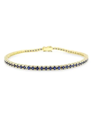 Bracelet de tennis en or jaune Casella Gioielli avec saphirs