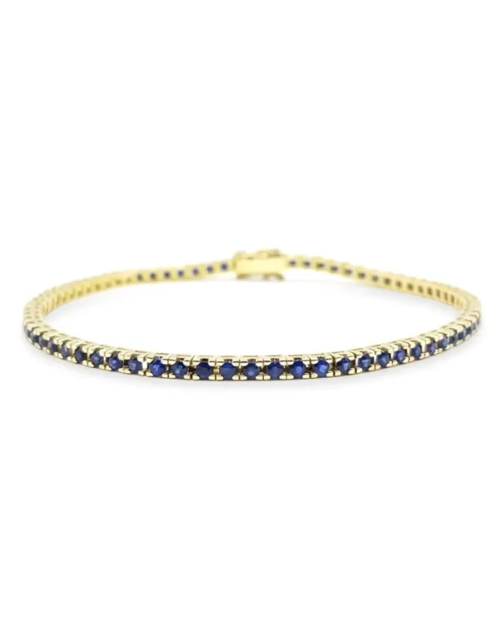 Casella Gioielli Yellow Gold Tennis Bracelet with Sapphires