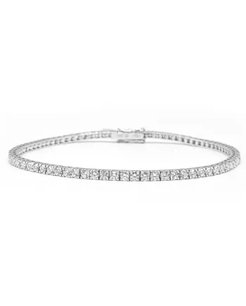 Bracciale Tennis Casella Gioielli in Oro Bianco con Diamanti 3,05 ct