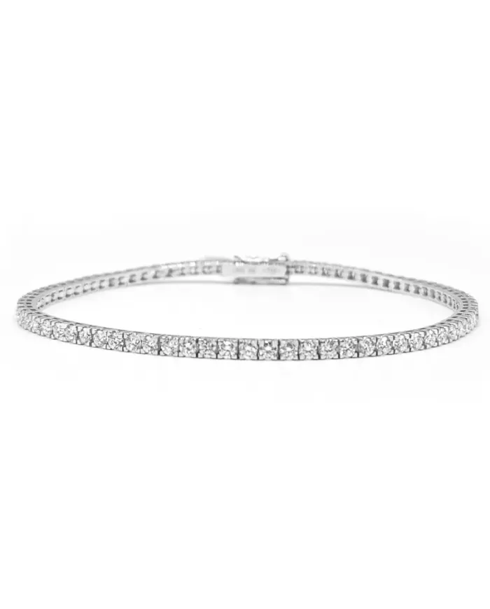 Bracelet de tennis en or blanc et diamants Casella Gioielli