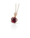 Collier Pasquale Bruni Me and You en or rose avec rhodolite et diamants