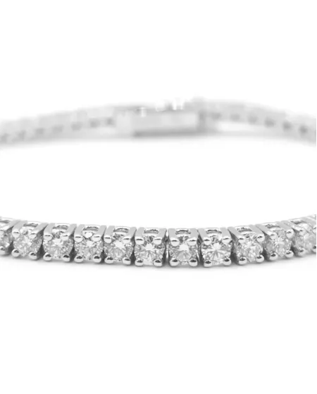 Bracciale Tennis Casella Gioielli in Oro Bianco con Diamanti 1,36 ct