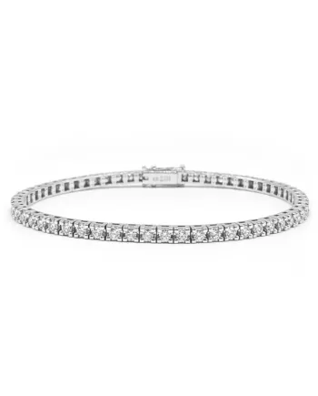 Bracciale Tennis Casella Gioielli in Oro Bianco con Diamanti 2,01 ct
