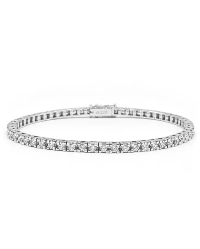 Bracciale Tennis Casella Gioielli in Oro Bianco con Diamanti 2,01 ct