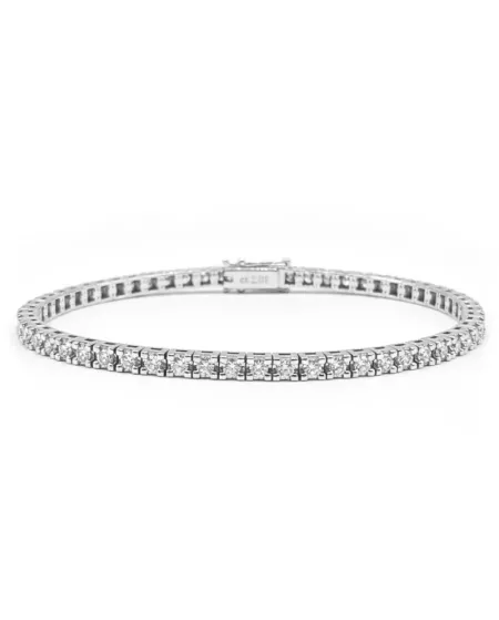 Bracelet tennis en or blanc Casella Gioielli serti de diamants de 2,01 ct