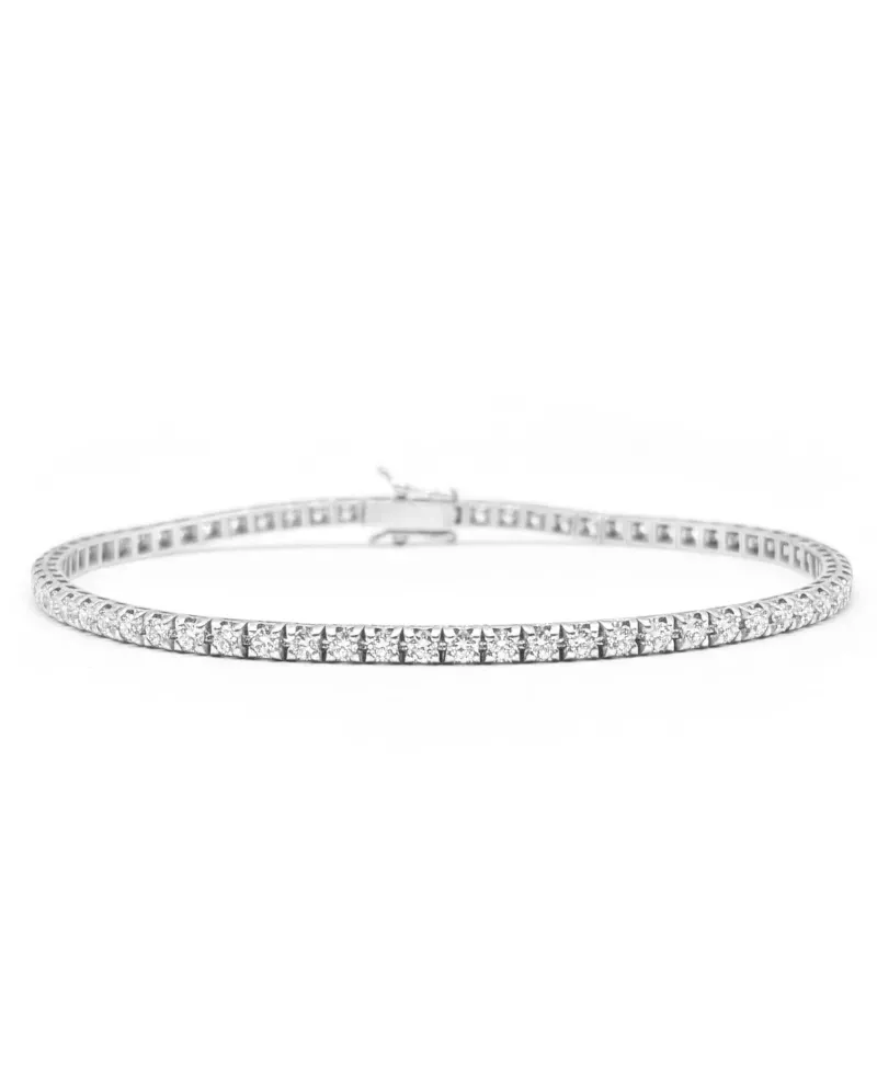 Casella Gioielli White Gold Tennis Bracelet with 2.26 ct Diamonds