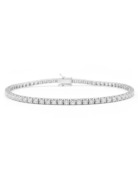 Bracciale Tennis Casella Gioielli in Oro Bianco con Diamanti 2,26 ct