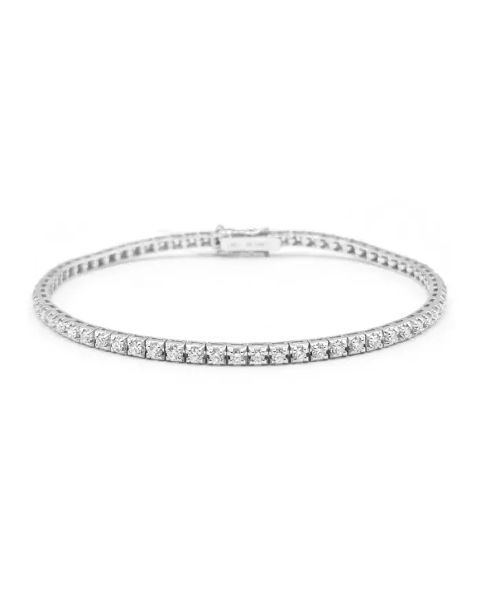 Bracciale Tennis Casella Gioielli in Oro Bianco con Diamanti 1,30 ct