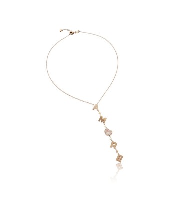 Pasquale Bruni Amore Rose Gold Necklace with Rose Quartz and Diamonds
