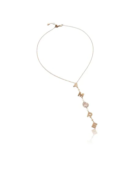 Collana Pasquale Bruni Amore in oro rosa con Quarzo Rosa e Diamanti
