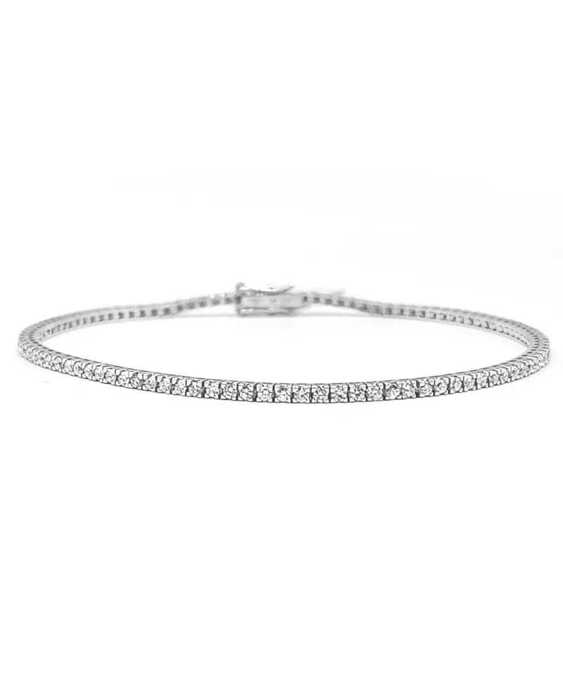 Bracciale Tennis Casella Gioielli in Oro Bianco con Diamanti 1,36 ct