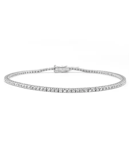 Bracciale Tennis Casella Gioielli in Oro Bianco con Diamanti 1,36 ct