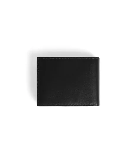 Portefeuille Montblanc Meisterstück 6cc en cuir noir avec intérieur bleu