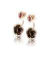 Boucles d'oreilles Pasquale Bruni Bon Ton en or rose, diamants, rhodolite et quartz fumé