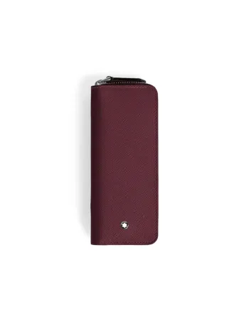 Étui en cuir Sartorial Montblanc pour 2 instruments d'écriture, coloris Cassis.