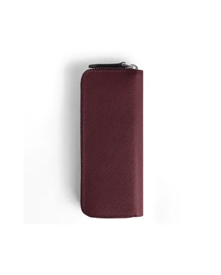 Étui en cuir Sartorial Montblanc pour 2 instruments d'écriture, coloris Cassis.