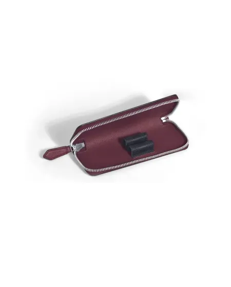 Étui en cuir Sartorial Montblanc pour 2 instruments d'écriture, coloris Cassis.