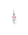 Chantecler Single Earring Horn in Silver and Pink Enamel