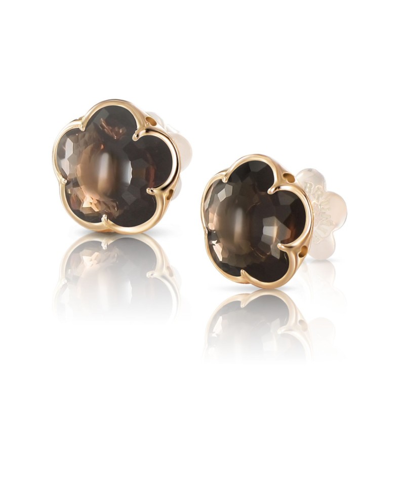 Boucles d'oreilles Pasquale Bruni Bon Ton en or rose et quartz fumé