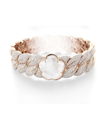 Bracciale Pasquale Bruni Pasquale Bon Ton in oro rosa, diamanti e quarzo bianco