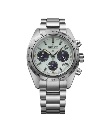 Seiko Prospex Speedtimer Solar Chronograph Green Dial Steel Strap