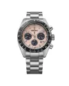 Chronographe solaire Seiko Prospex Speedtimer, cadran rose, bracelet en acier