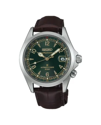 Montre Seiko Prospex Land Alpinist à cadran vert et bracelet en cuir