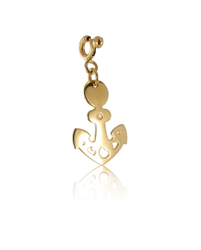 Pendentif ancre Le Monde de Pasquale Bruni en or jaune et diamants