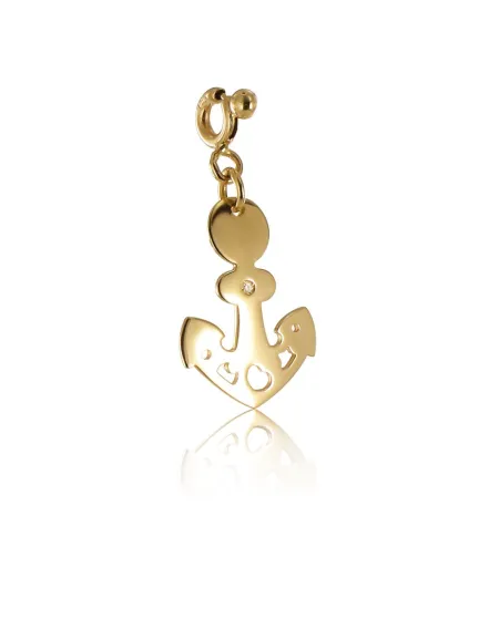 Pasquale Bruni Le Monde Anchor Pendant in Yellow Gold and Diamond