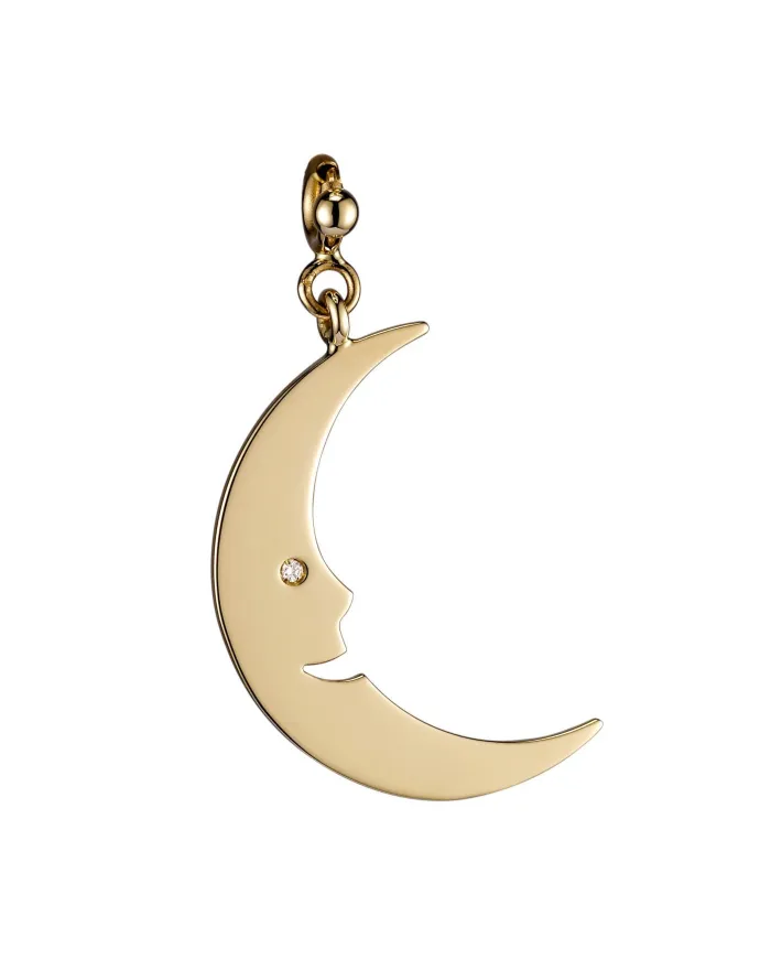 Ciondolo Pasquale Bruni Le Monde Luna in oro giallo e diamante