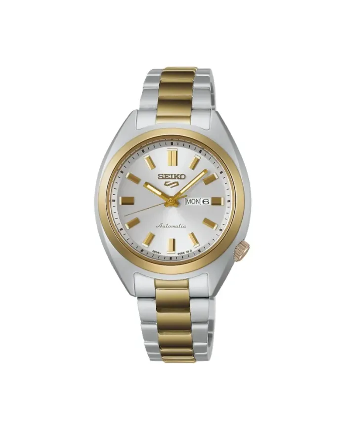 Montre sport Seiko 5, cadran argenté, bracelet en acier