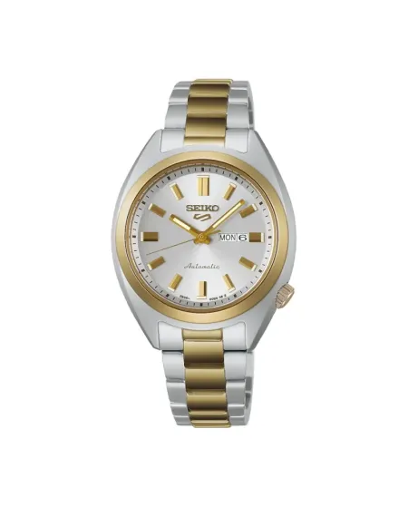 Montre sport Seiko 5, cadran argenté, bracelet en acier