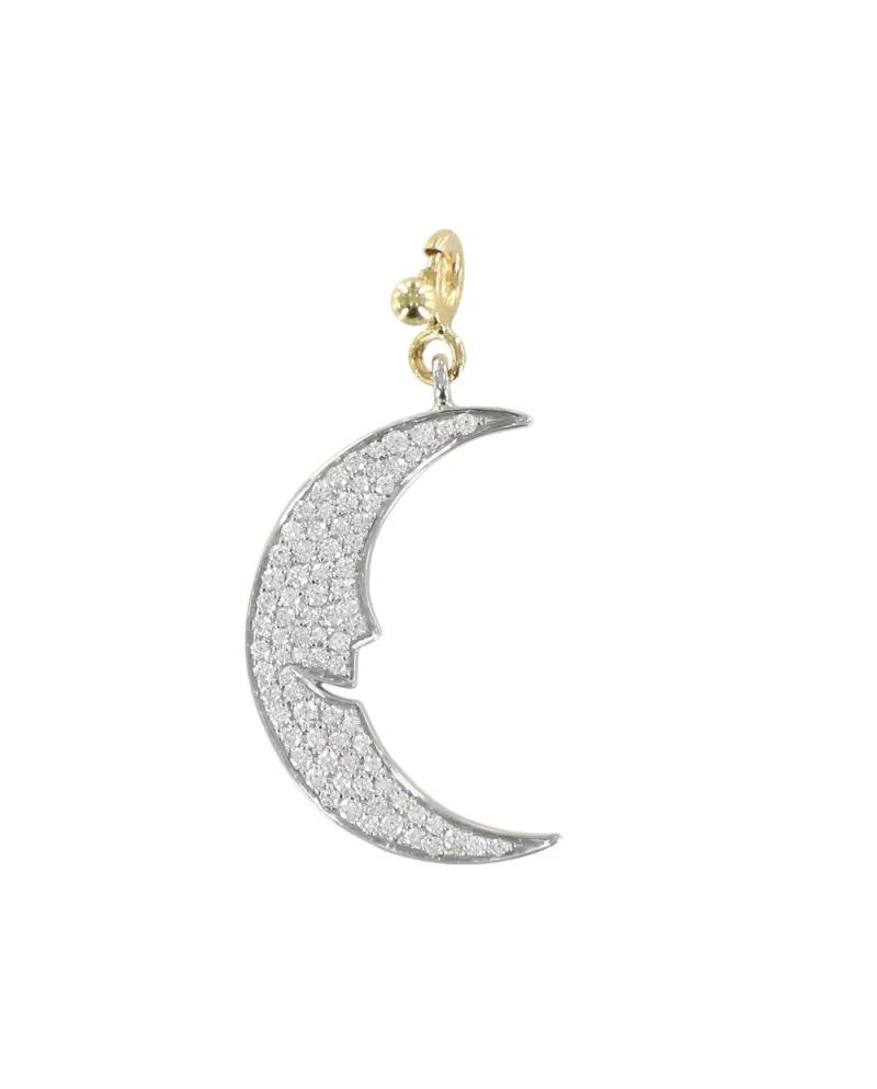 Ciondolo Pasquale Bruni Le Monde Luna in oro bianco e pavè di diamanti