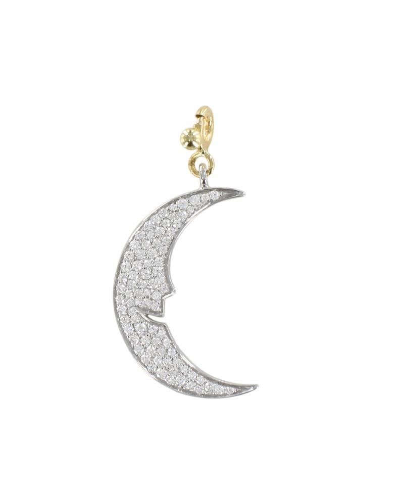 Pasquale Bruni Le Monde Luna Pendant in White Gold and Diamond Pave