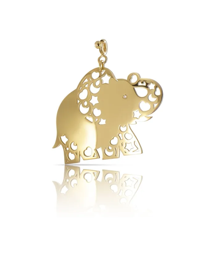 Pasquale Bruni Le Monde Elephant Pendant in Yellow Gold with Diamond