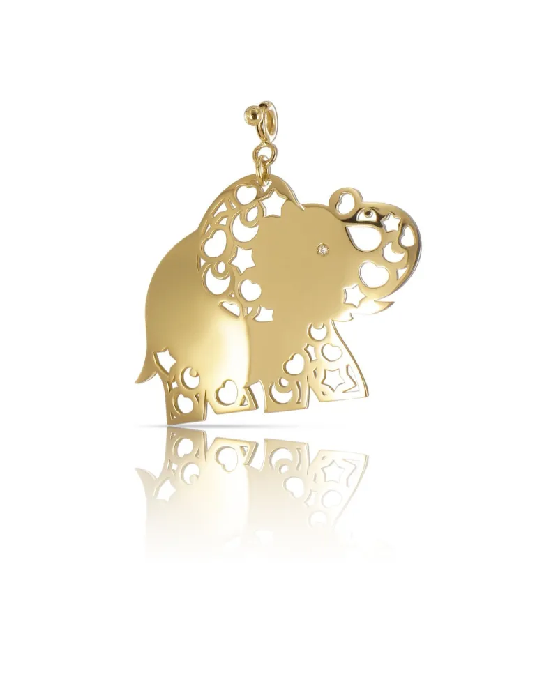 Ciondolo Pasquale Bruni Le Monde Elefante in oro giallo con diamante