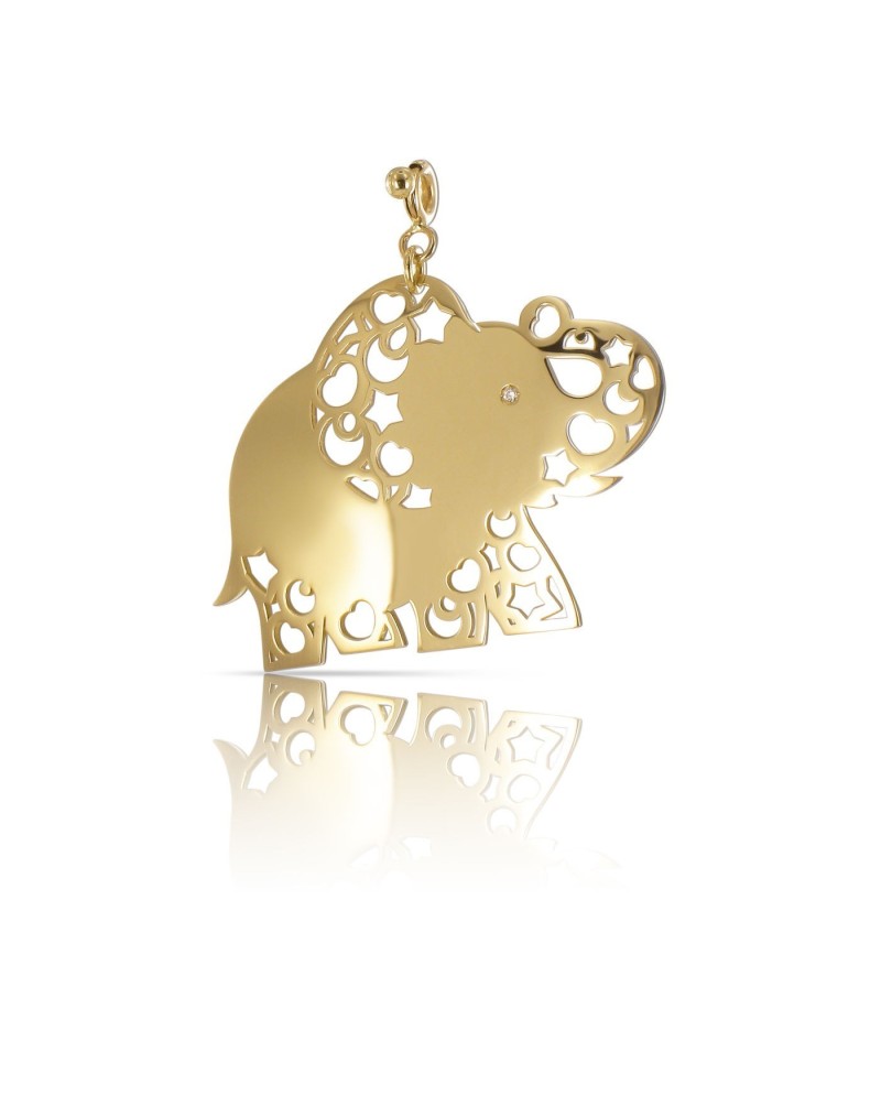 Pendentif éléphant Pasquale Bruni Le Monde en or jaune et diamant