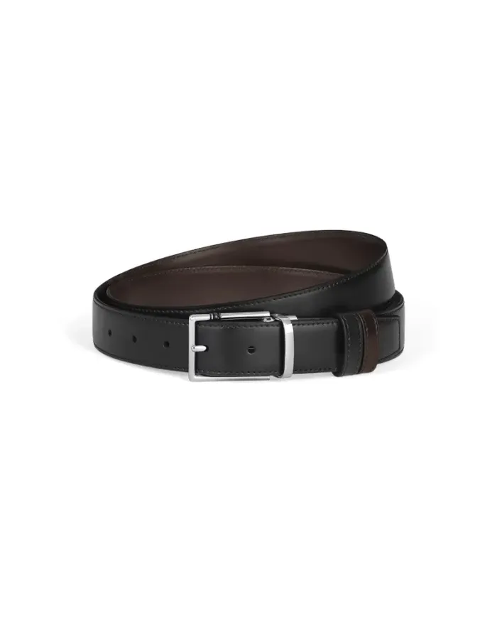 Ceinture réversible en cuir Montblanc Meisterstück noir/marron avec boucle rectangulaire 30 mm