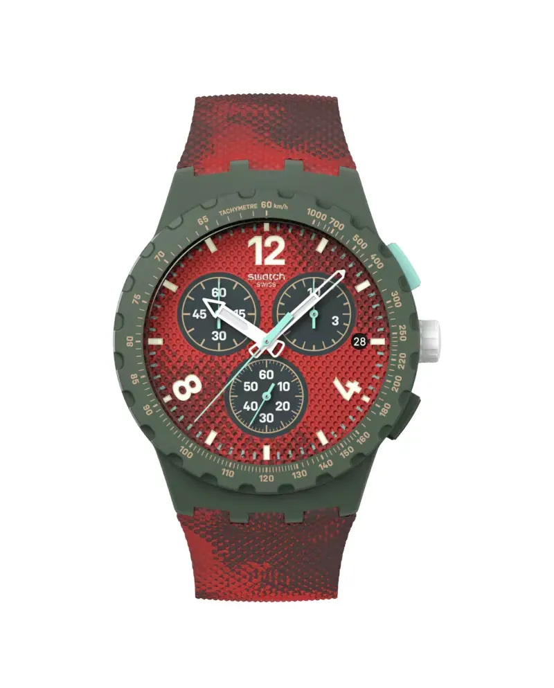 Swatch Crimson Foliage Chronograph Watch