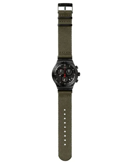 Chronografo Swatch près du feu de camp