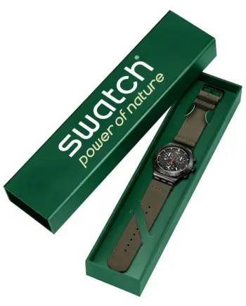 Chronografo Swatch près du feu de camp