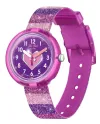 Montre Swatch Flik Flak à rayures et paillettes